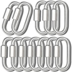 1.95IN Quick Link,Heavy Duty Locking Carabiner (12PCS,Silver)