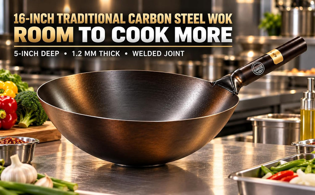 Kitchen Supply 14" Japanese Style Steel Wok