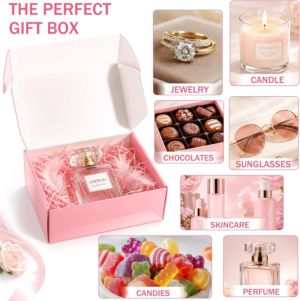 6x4x2 in Boxes for Shipping Small Business, 50 Pack Cute Pink Mailer Boxes, Corrugated Mailing Boxes Bulk