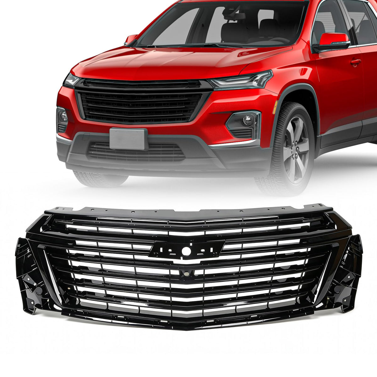 JOLONG Front Bumper Grille for Chevy/Chevrolet Traverse 2022-2023