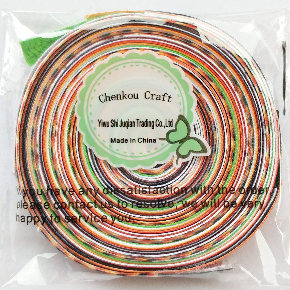 Assorted 15 Yards 3/8" (10mm) Grosgrain Ribbon DIY Craft Accessory Halloween Ribbons