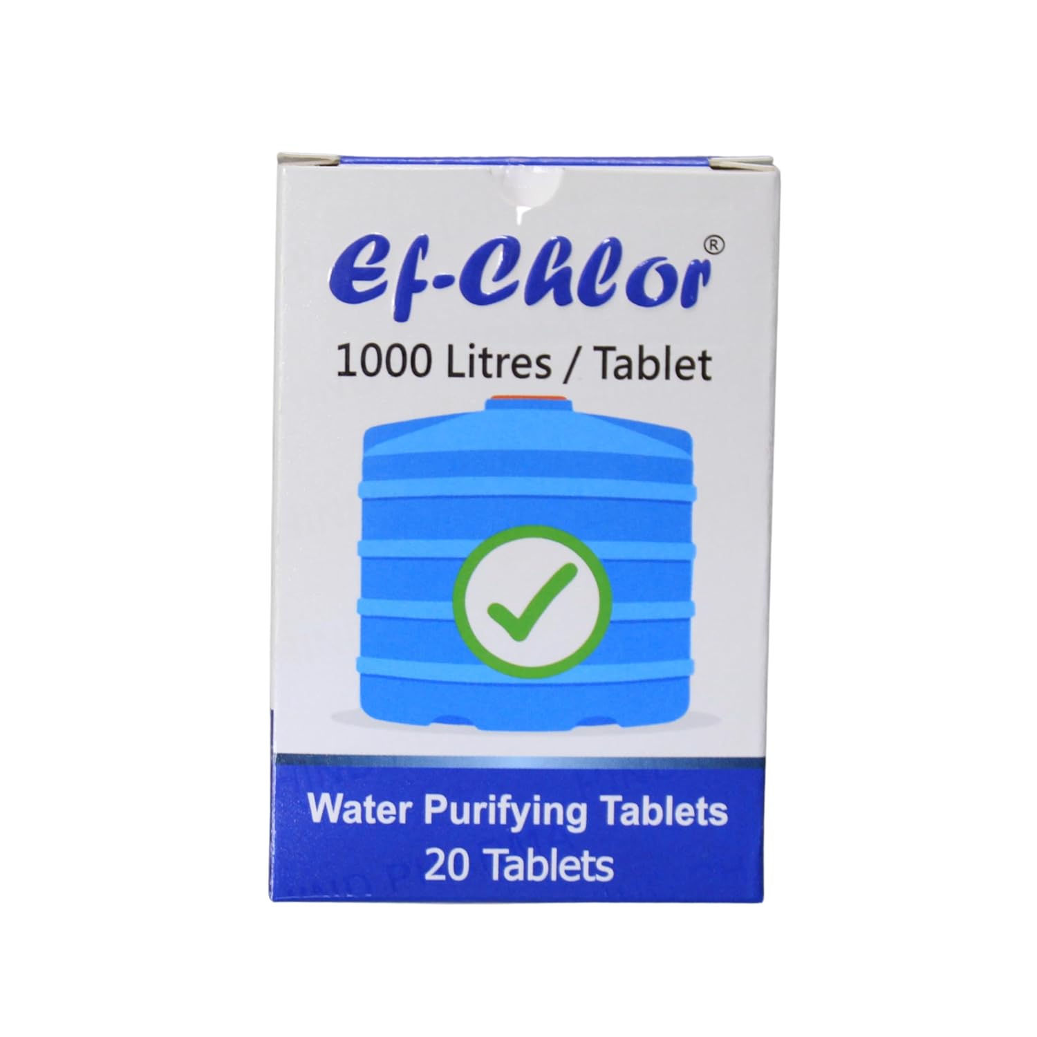 Overhead & Underground Water Tank Purification Tablets 4gm for 5280 Gallons Water Jar of 20 Tablets 3 Years Shelf