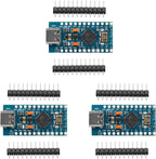 HiLetgo 3pcs Pro Micro ATmega32U4 5V/16MHz Type-C Module with Pin Headers Compitable with Arduino