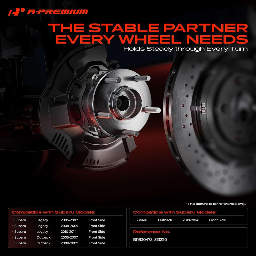 A-Premium Front Wheel Bearing and Hub Assembly with 5-Lug