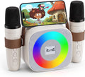 Kids Karaoke Machine with 2 Wireless Microphones, Bluetooth Speaker