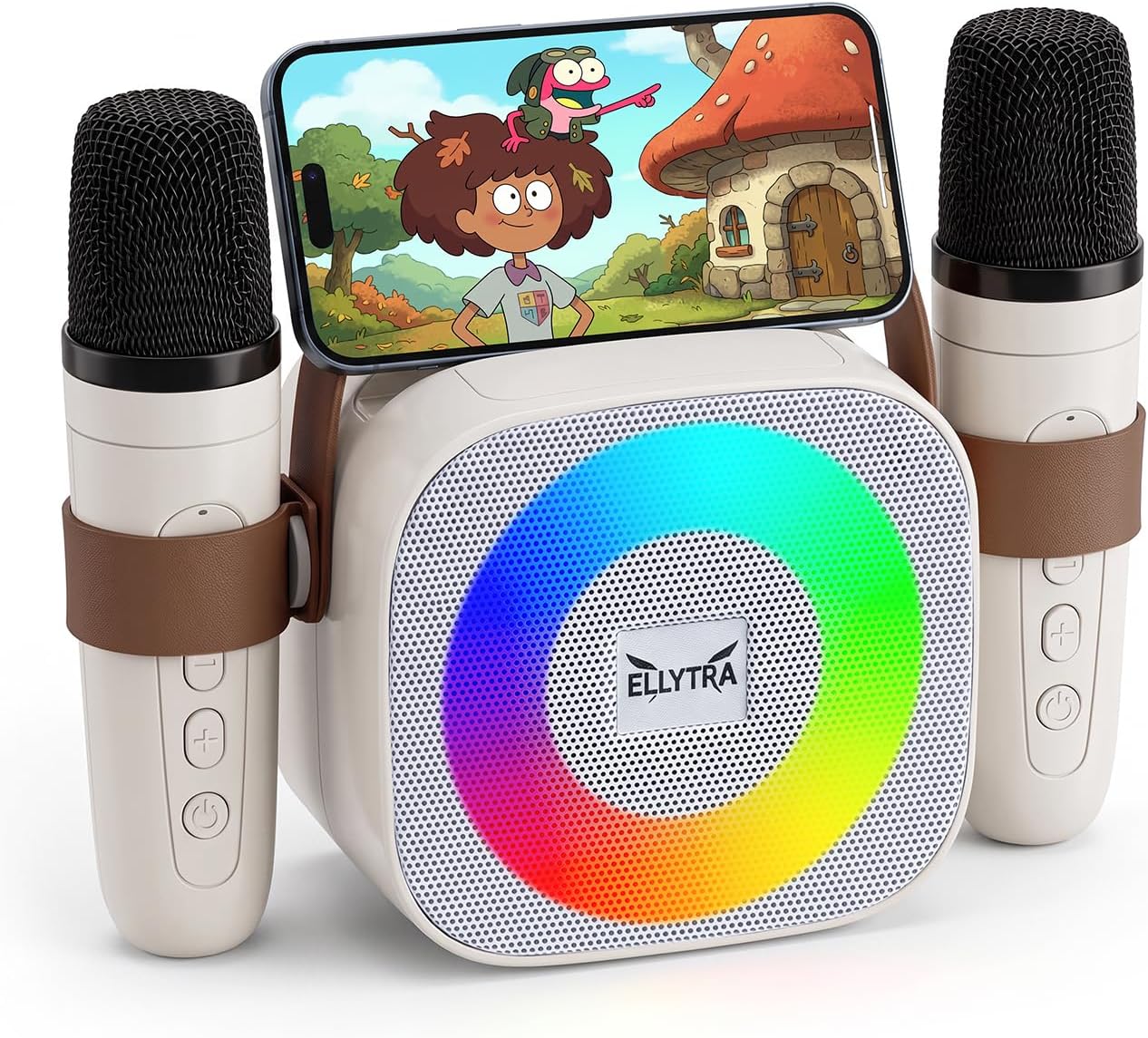 Kids Karaoke Machine with 2 Wireless Microphones, Bluetooth Speaker
