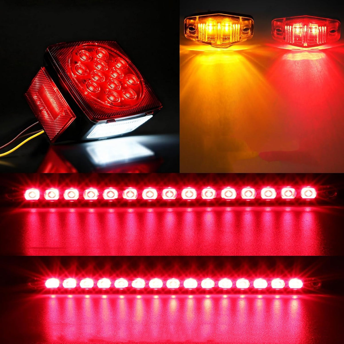 Trailer Light Kit Boat Trailer Lights Submersible LED with Wiring Harness
