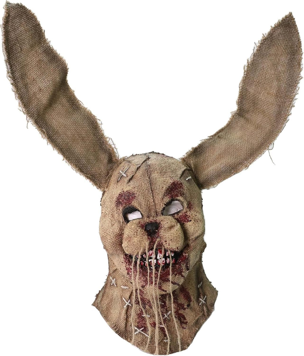 Scary Bunny Mask Adult Halloween Horror Burlap Bloody Rabbit Masks | Burlap bunny mask, latex and linen, long ears