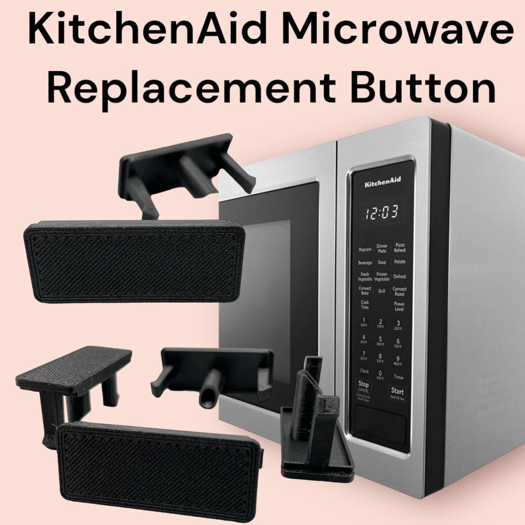 Zephyr's Market Replacement Microwave Door Eject Button Compatible with KitchedAid, Upgraded Whirlpool Rectangular Button Replacement - Black