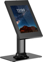 iPad Kiosk Stand, Anti-Theft Locking Countertop Enclosure & 360° Rotating Base, Retail POS & Check-in Stand for iPad