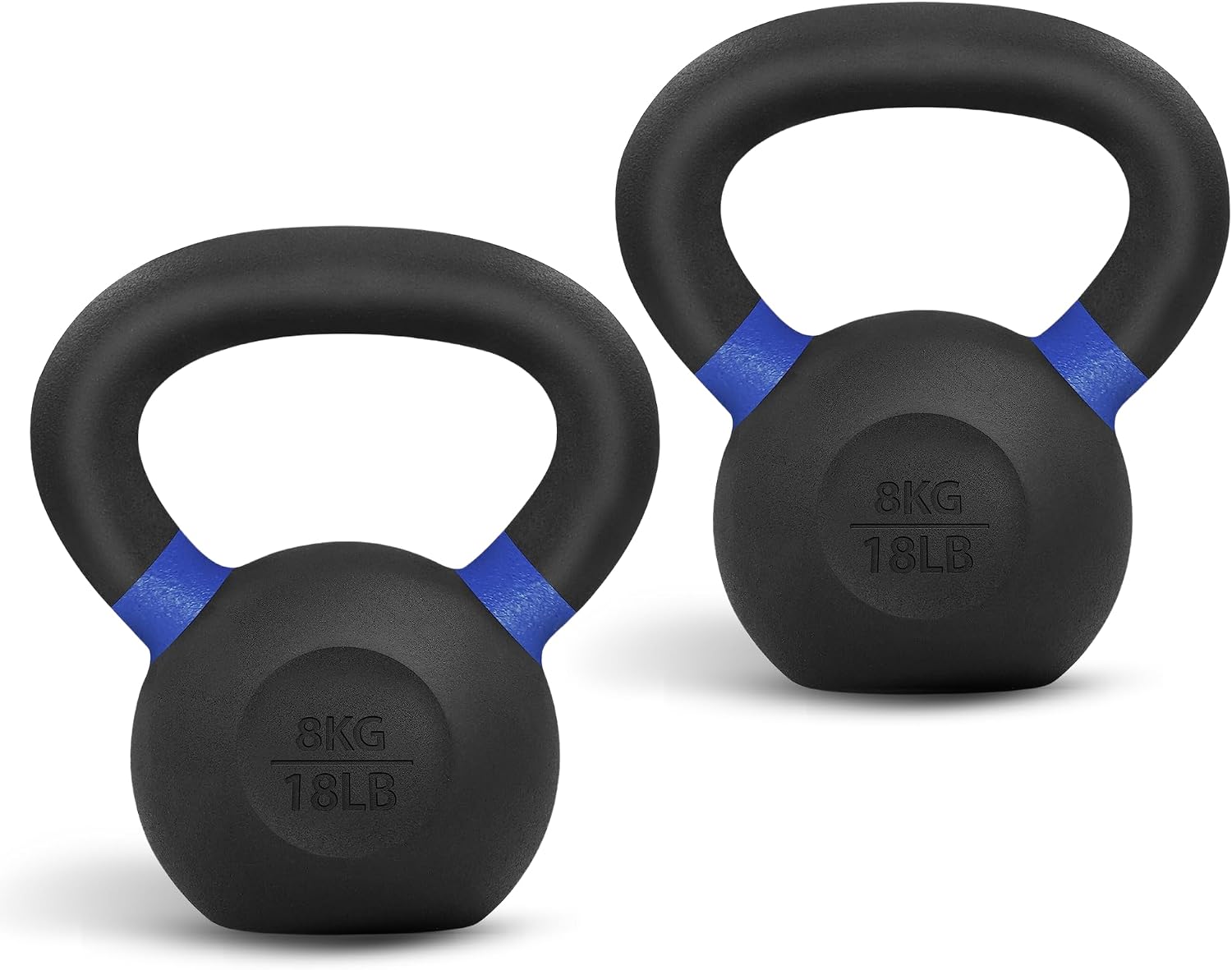 Powder Coated Kettlebell, Cast Iron Core Kettlebells with Non-Slip Handle & Flat Bottom for Conditioning, Heavy Duty