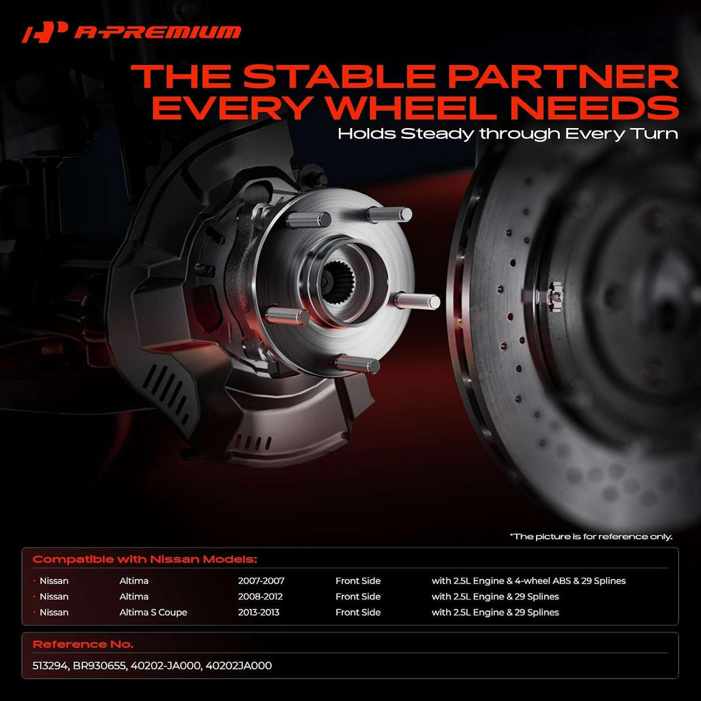A-Premium 2 x Front Wheel Bearing and Hub Assembly with 5-Lug