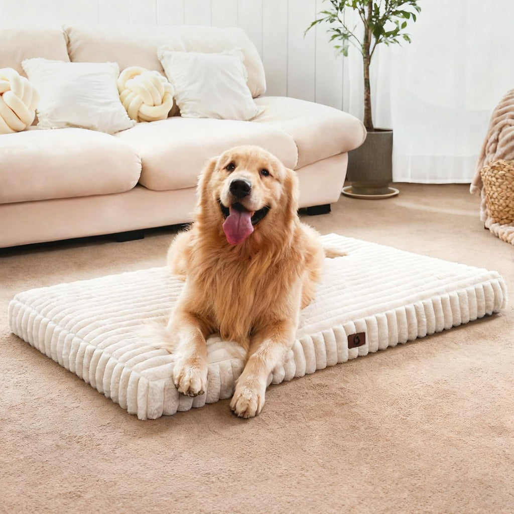 Dog Beds for Large Sized Dog, Orthopedic Pet Bed with Waterproof Lining, Soft Short Plush Surface & Egg Crate Foam