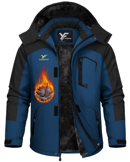 Men Winter Jacket Work Coat Waterproof Windbreaker Heavy Heat Warm Thermal Insulated Clothes Extreme Cold Weather