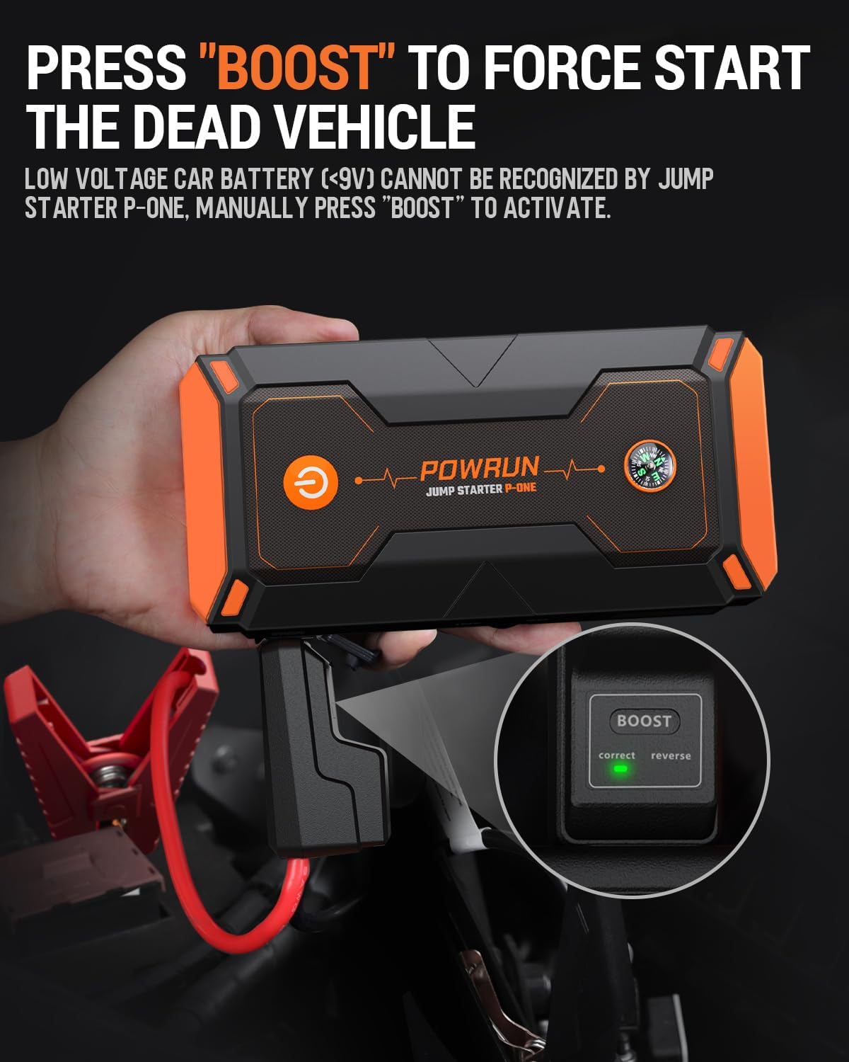 P-ONE Jump Starter, 2000A Portable Jump Box - Car Jump Starter Battery Pack for up to 8.0L Gas and 6.5L Diesel
