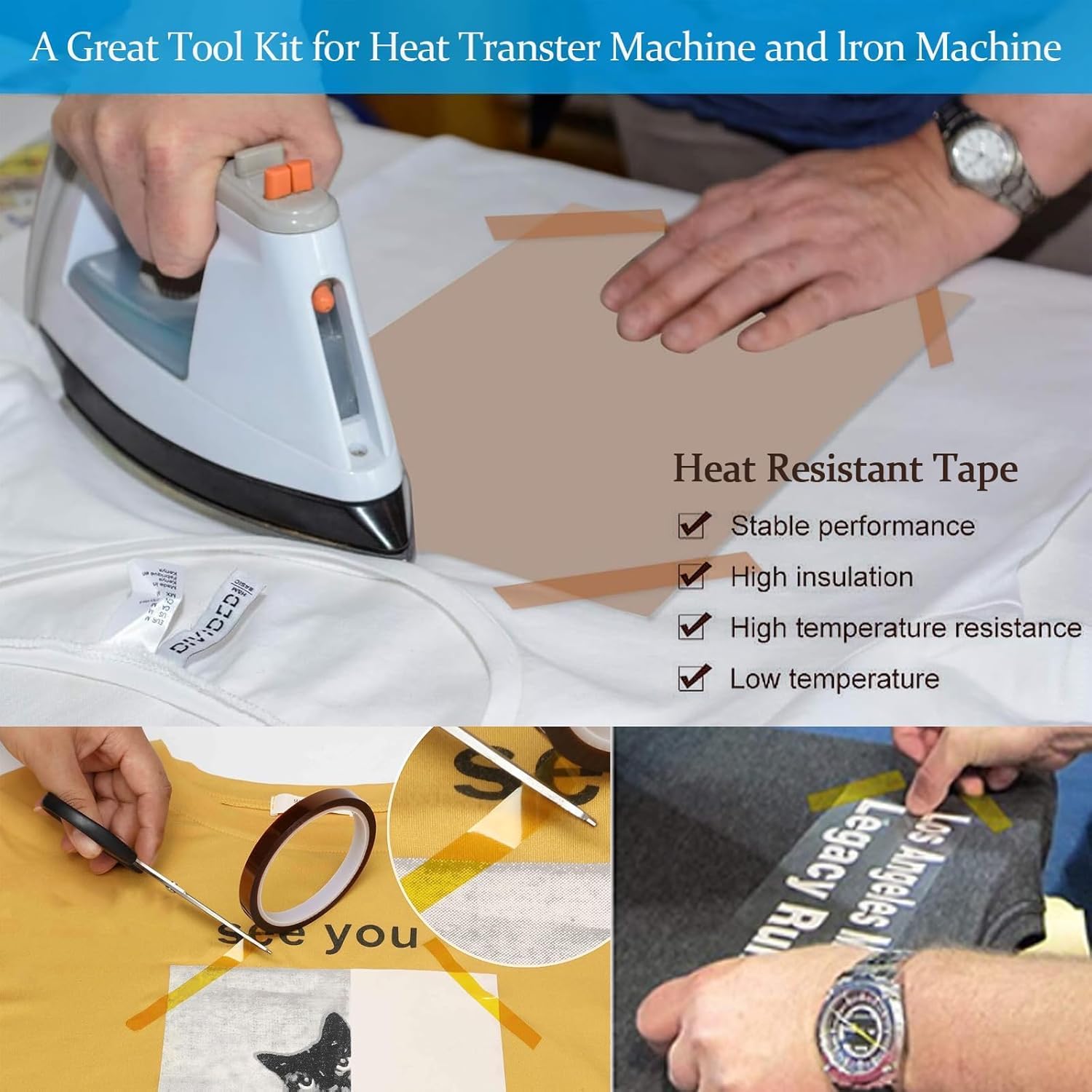 Heat Press Pillow Bundle Tools Kit | 4 Heat Pressing Transfer Pillow Mat, 3 Pack Teflon Sheet for Heat Press, 2 Rolls