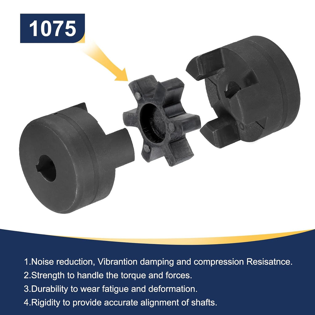 uxcell 5/8" to 5/8" L050 Flexible 3-Piece L-Jaw Coupling Coupler Set