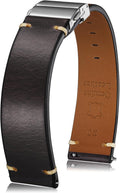 leather Watch Band Retro Oil Wax Leather,18mm 19mm 20mm 21mm 22mm Quick Release Foldover Clasp Watch Straps for Men