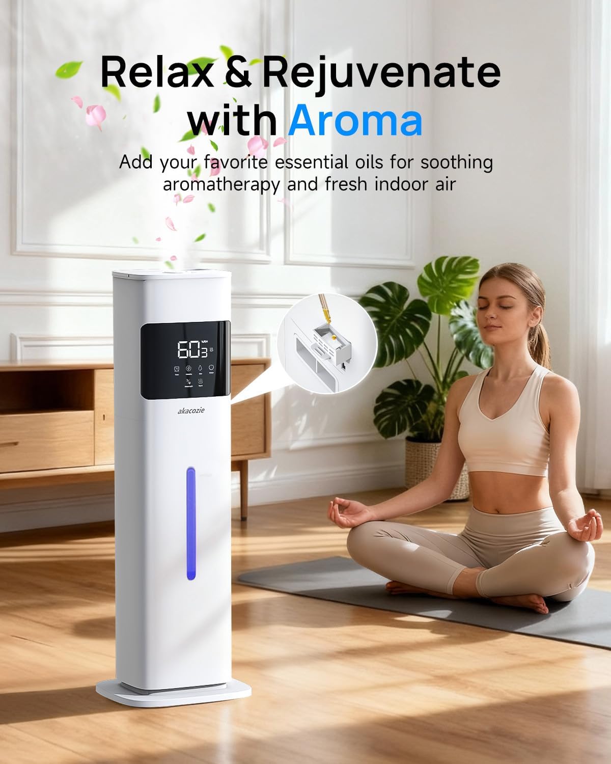 Humidifiers for Bedroom, Humidifier Large Room, White | Warm & Cool Mist, 2.1Gal/8L, 500 sq ft Coverage, Run 48H