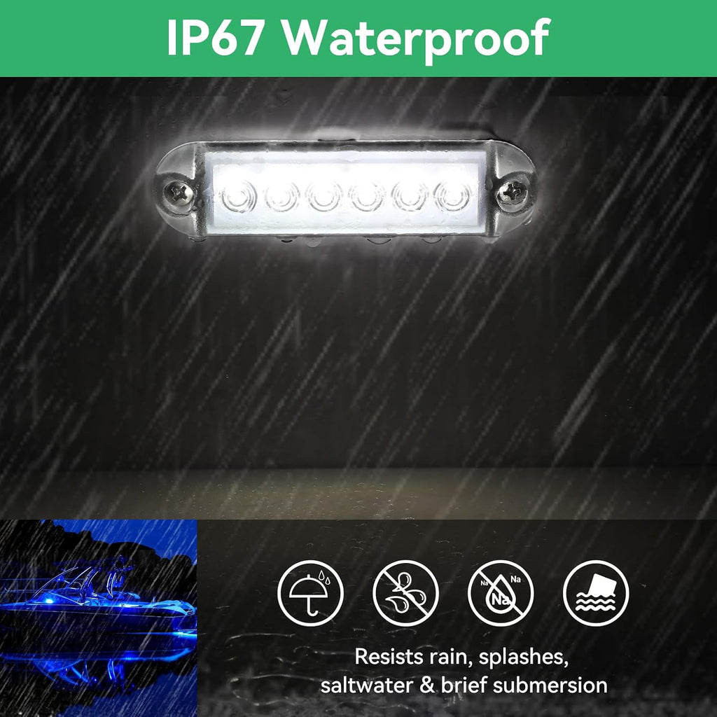 RGBW Boat LED Courtesy Light 12V, 4 Inches, 4PCS