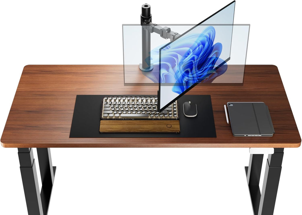 Single Computer Monitor Stand with Cable Management, Height Adjustable VESA Desk Arm Mount, Fully Adjustable Tilt and