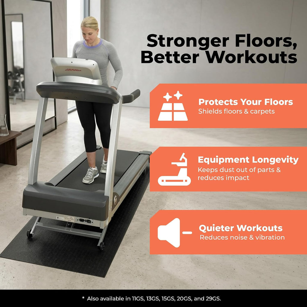 Heavy Duty Equipment Mat 11GS Made in U.S.A. for Large Treadmills Ellipticals Rowers Rowing Machines Recumbent Bikes