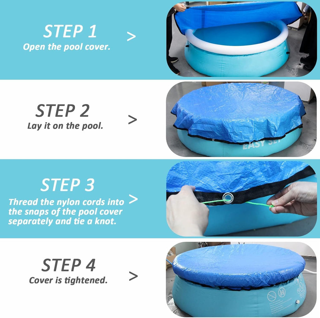 10 Ft Dust Pool Cover Protector-Solar Cover for Round Frame Pools-Pool Cover for Round Inflatable-Pool Cover