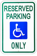 Reserved Handicap Parking Sign - Large 12 x 18 Inches Aluminum Ada Sign, Engineer Grade Reflective, UV Protected and