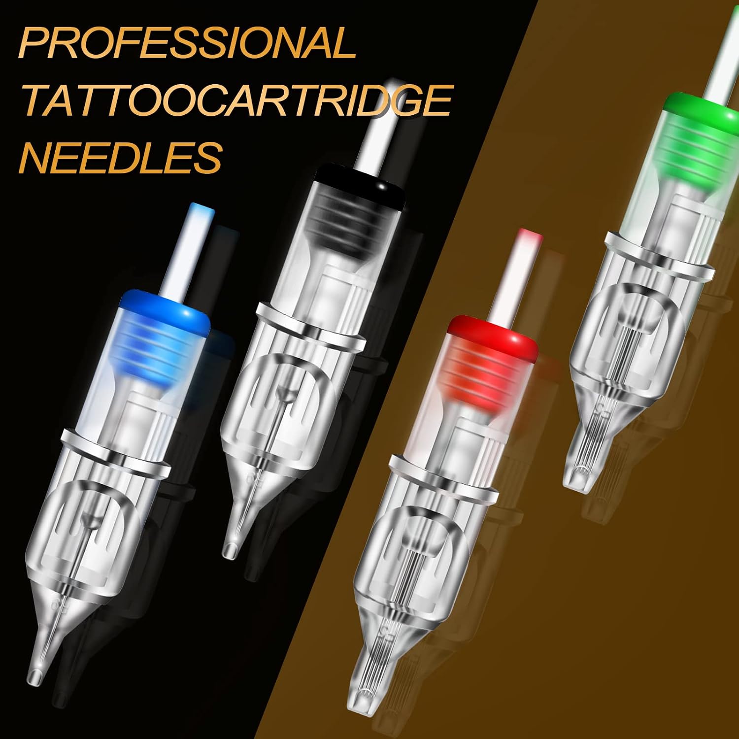 40pcs Tattoo Cartridge Needles Mixed Round Liner Shader Magnum