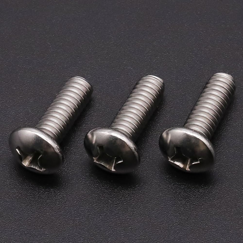 50pcs #10-24 x 1/2" Phillips Pan Head Machine Screws, 304 Stainless Steel