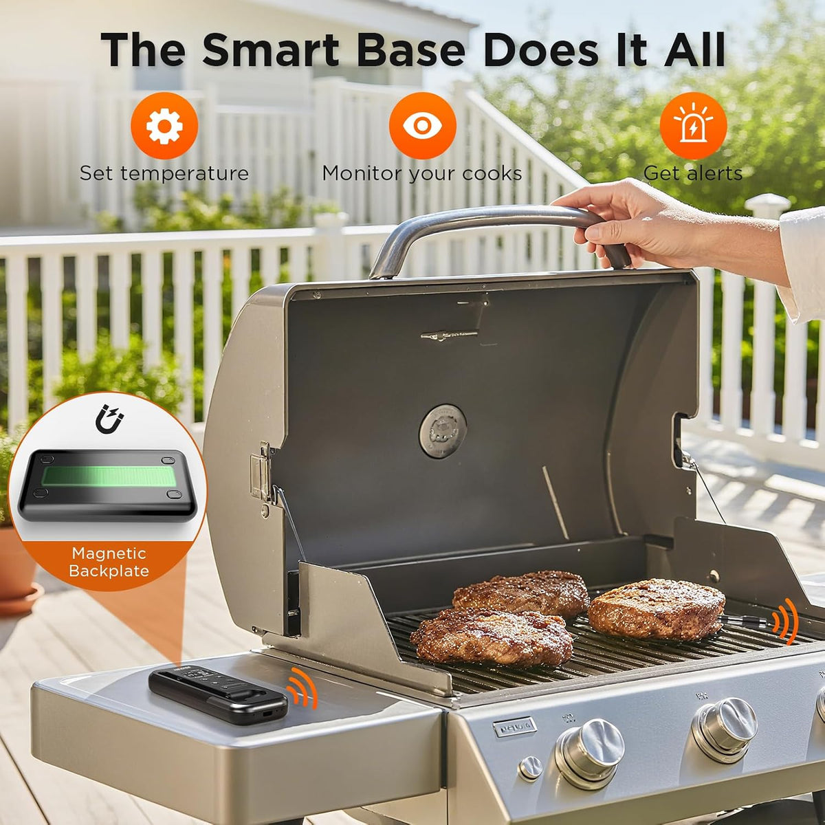 Bluetooth Meat Thermometer with Smart APP, 800FT Wireless Range