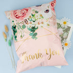 Poly Mailers Shipping Bags Thank You Notes Flowers Surrounded 3 Mil Heavy Duty Self Seal Mailing Envelopes - Pink, 12