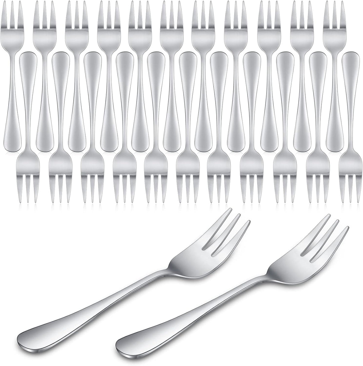 24 Pcs Oyster Fork Appetizer Seafood Fork Portable Stainless Steel