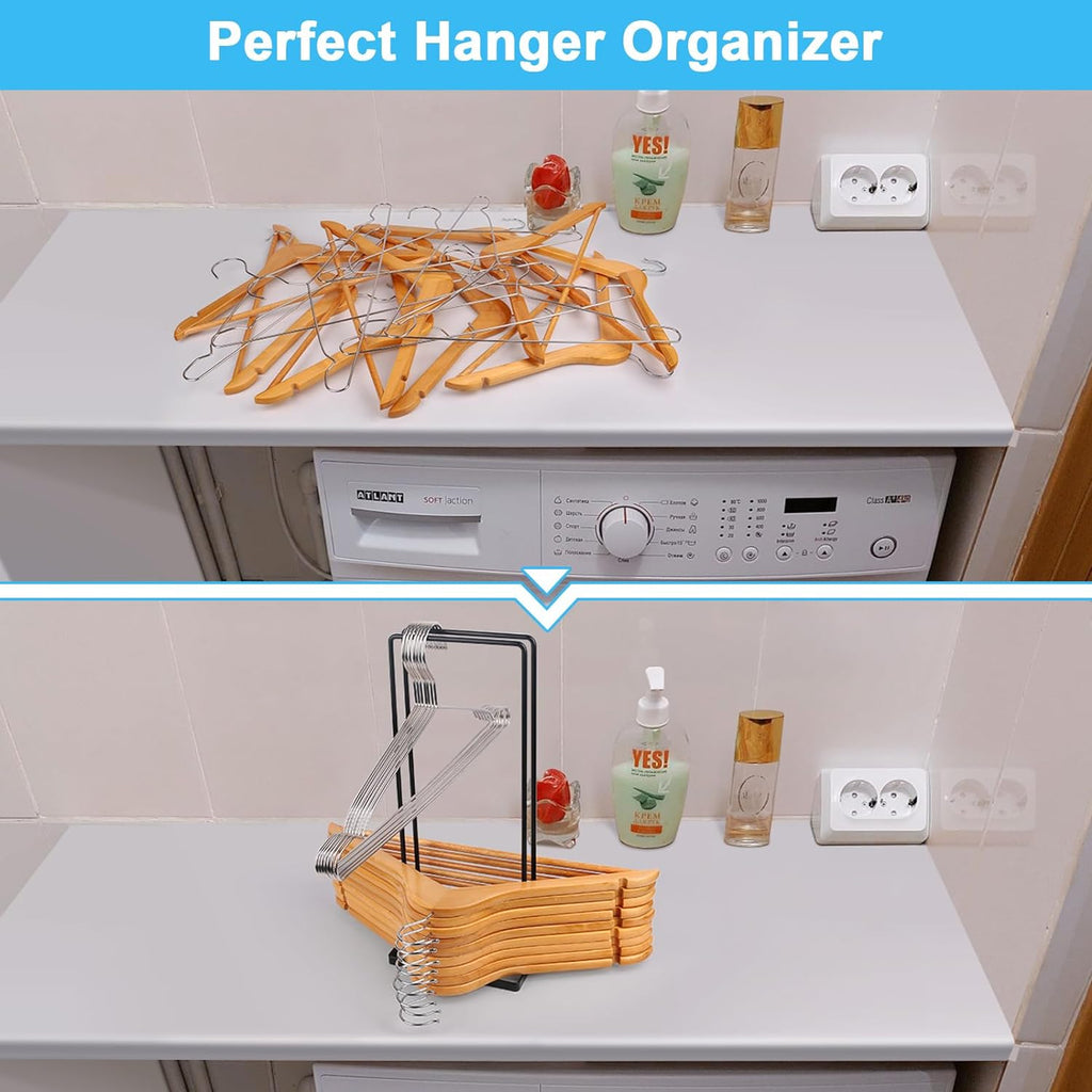 Hanger Stacker 2 Pack, Clothes Hanger Holder Organizer for Closet Laundry Room, Organizer Stacker for Coat Wire