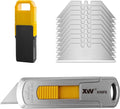 Mini Safety Utility Knife Compact Auto Retractable Box Cutter with Safety Lock, Extra 10 PCS Utility Blades Included