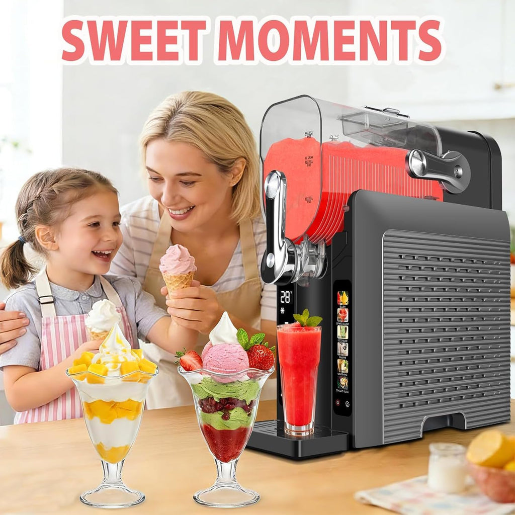 Slushie Machine for Home - 88oz Frozen Drink Maker Slushy Maker & Soft Ice Cream Maker, 6 Preset Programs| Slushie
