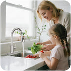 Brushed Nickel Kitchen Faucet with Pull Down Sprayer and Deck Plate