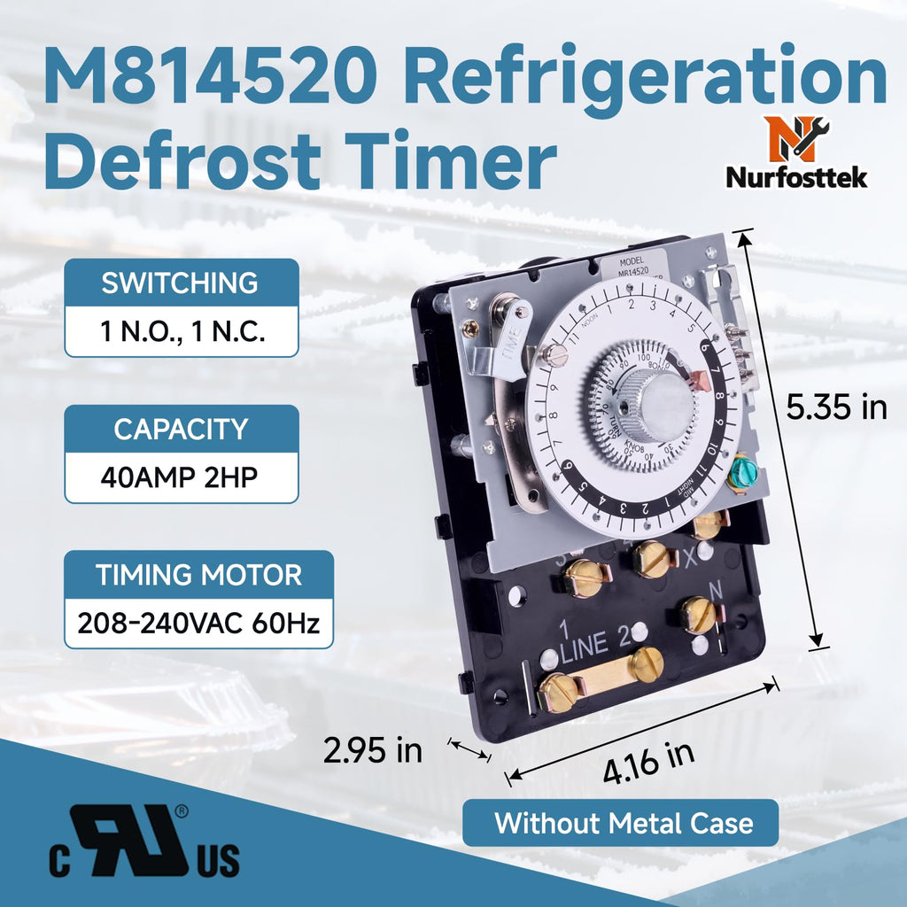 M814520 Commercial Refrigeration Defrost Timer, Without Metal Enclosure