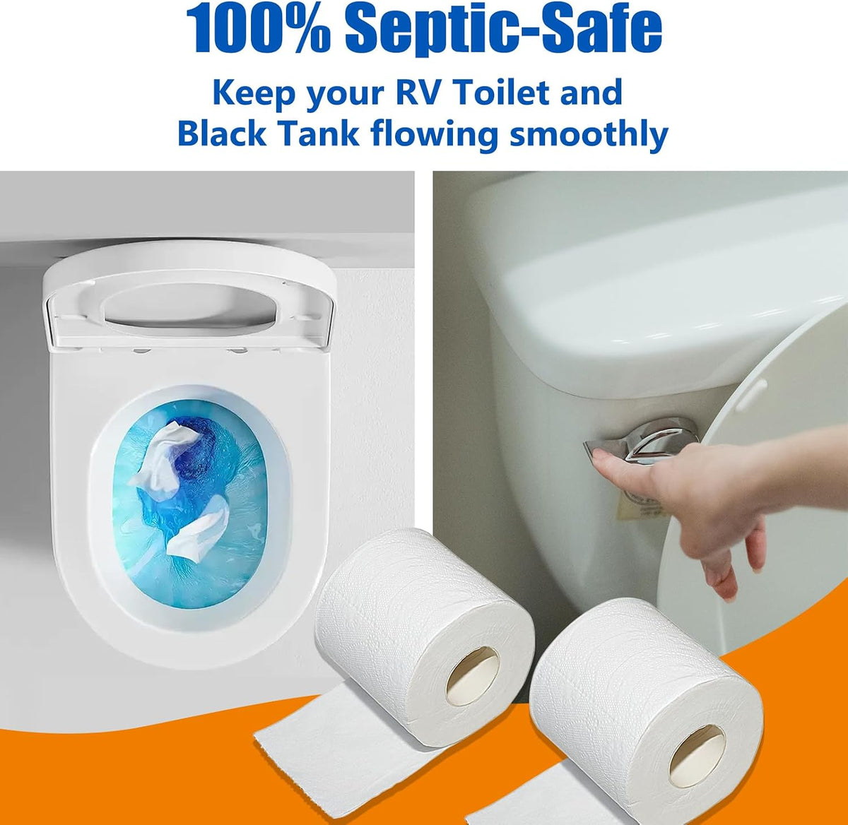 RV Toilet Paper, Rapid Dissolve Septic Safe Camper Toilet Paper