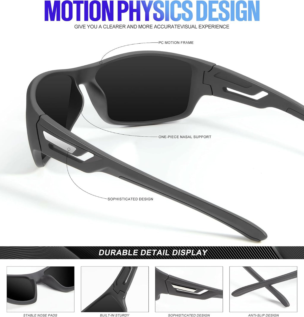 Sunglasses-Men Polarized Sports Sun-glasses: Mens Sun glasses Polarized UV400 Protection Running Cycling Outdoor