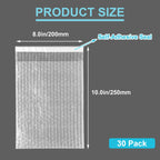 30 Pack 8" x 10" Self-Seal Bubble Pouches