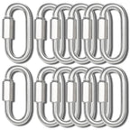 3IN Quick Link,Heavy Duty Locking Carabiner (12PCS,Silver)
