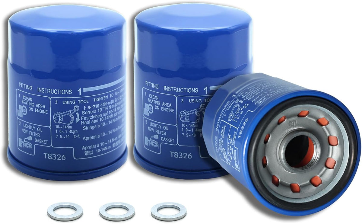 3PCS CMDOCK Oil Filter, Upgraded Version 15400-PLM-A02, with Washers