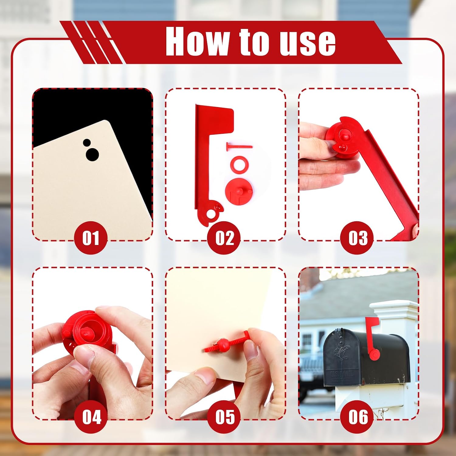 Mailbox Flag Replacement, Red Flag for Mailbox | Mailbox Hardware, Easy Installation, Suitable for Metal, Brick