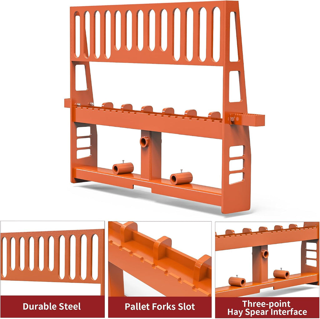45" 4000 lbs Pallet Forks Frame Attachment & 48" Forklift Blades | with 3 Spear Sleeves