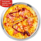 Deep Dish Pizza Pan,Stainless Steel Pizza Tray Pizza Pan for Oven10-12-14-16Inch (14x1.8inch)