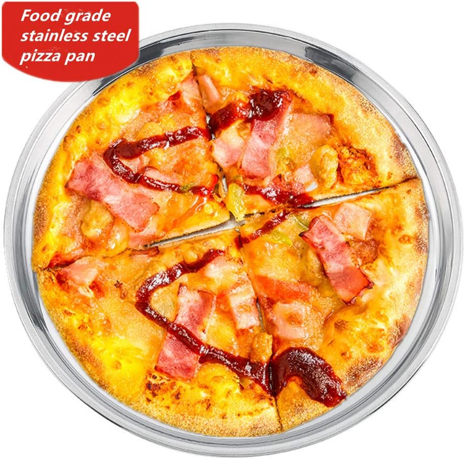 Deep Dish Pizza Pan,Pizza Pan for Oven Stainless Steel Pizza Tray 10-12-14-16Inch (10x1.4inch)