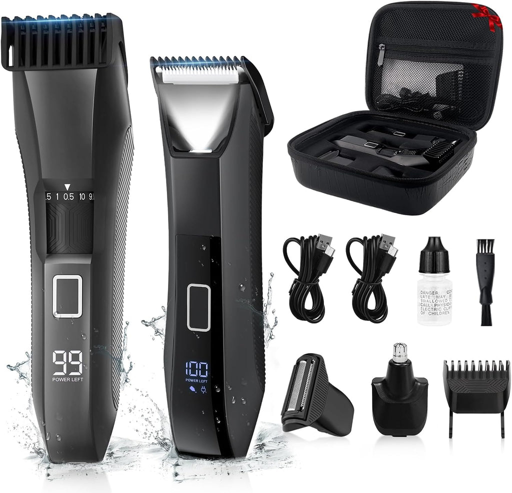 Manscape Body & Beard Trimmer for Men, IPX7 Waterproof Groomer Kit | LED Light Groin & Body Hair Trimmer, Ball