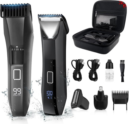 Manscape Body & Beard Trimmer for Men, IPX7 Waterproof Groomer Kit | LED Light Groin & Body Hair Trimmer, Ball