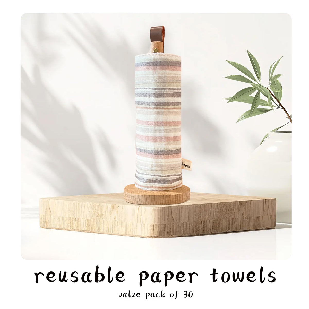 Reusable Paper Towels 30 Pack Cotton Flannel Washable Cloth Roll